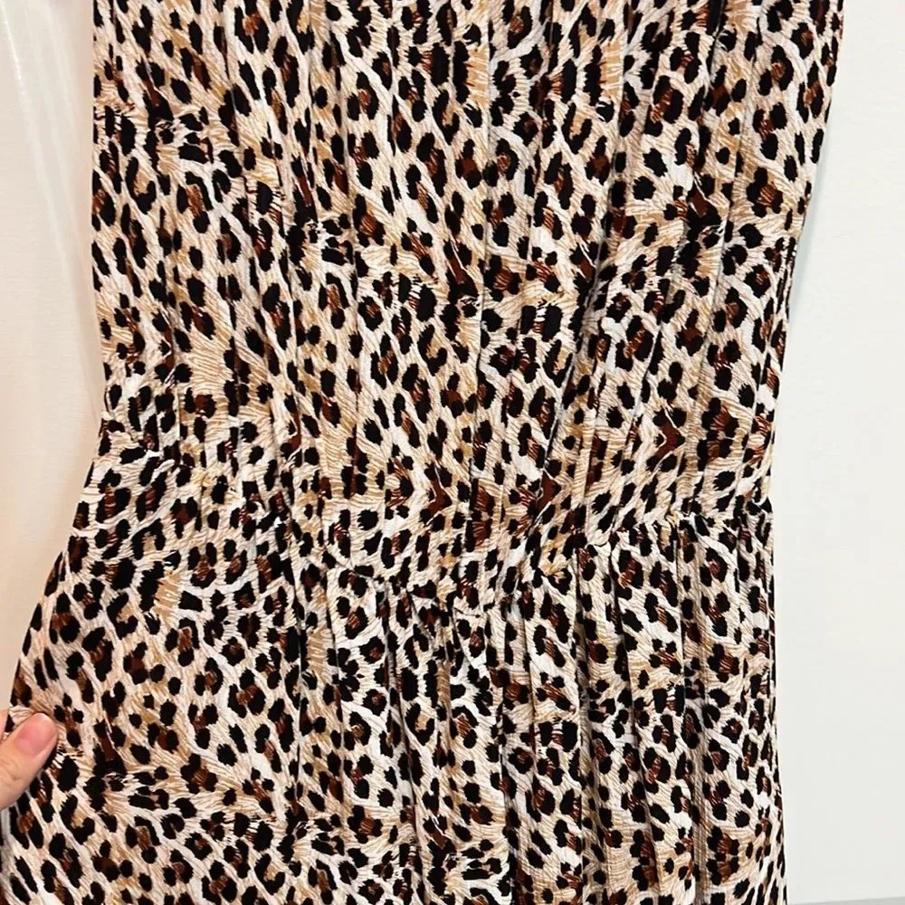 Jumpsuit Leopard Print Size Small Strapless Tie W… - image 7